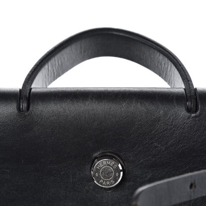 Hermes Toile Vache Calfskin Herbag 30 PM Backpack Black 8 of 12