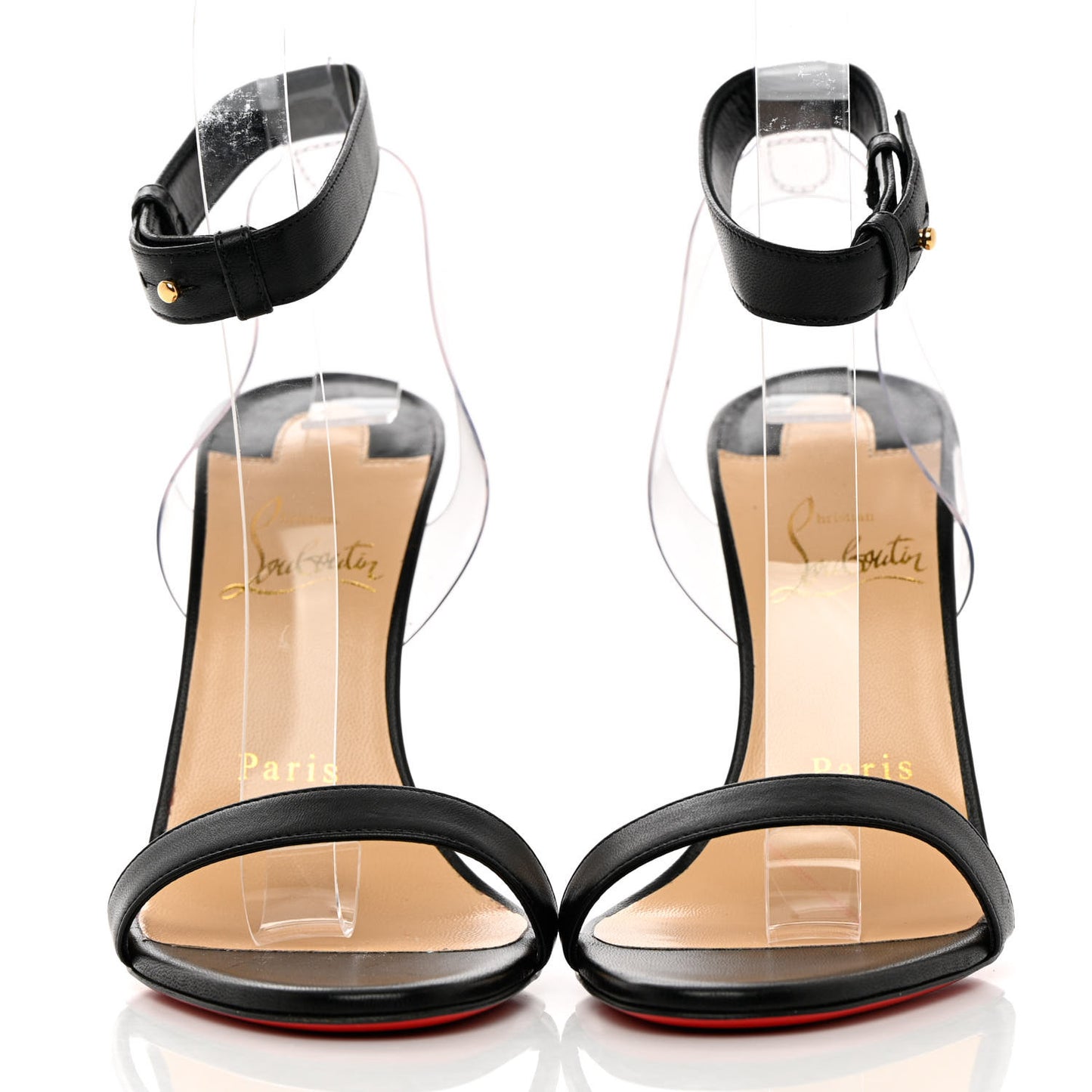 Shiny Nappa PVC Jonatina 100 Sandals 36.5 Black