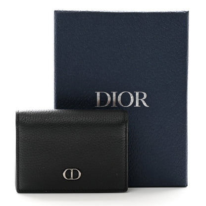 Christian Dior Grained Calfskin CD Icon Wallet Black 8 of 8