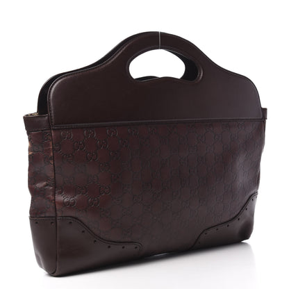 Gucci Guccissima Medium Punch Top Handle Tote Brown 3 of 11
