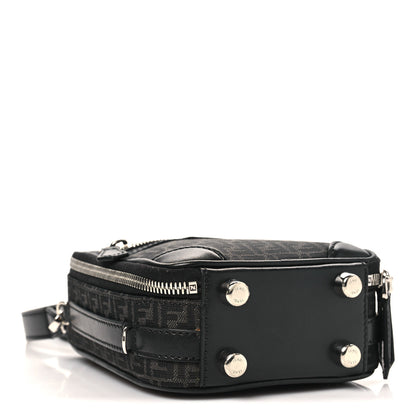 Fendi Recycled Fabric Jacquard Vitello Astro Micro FF Mini Trolley Bag Asfalto Black 4 of 9