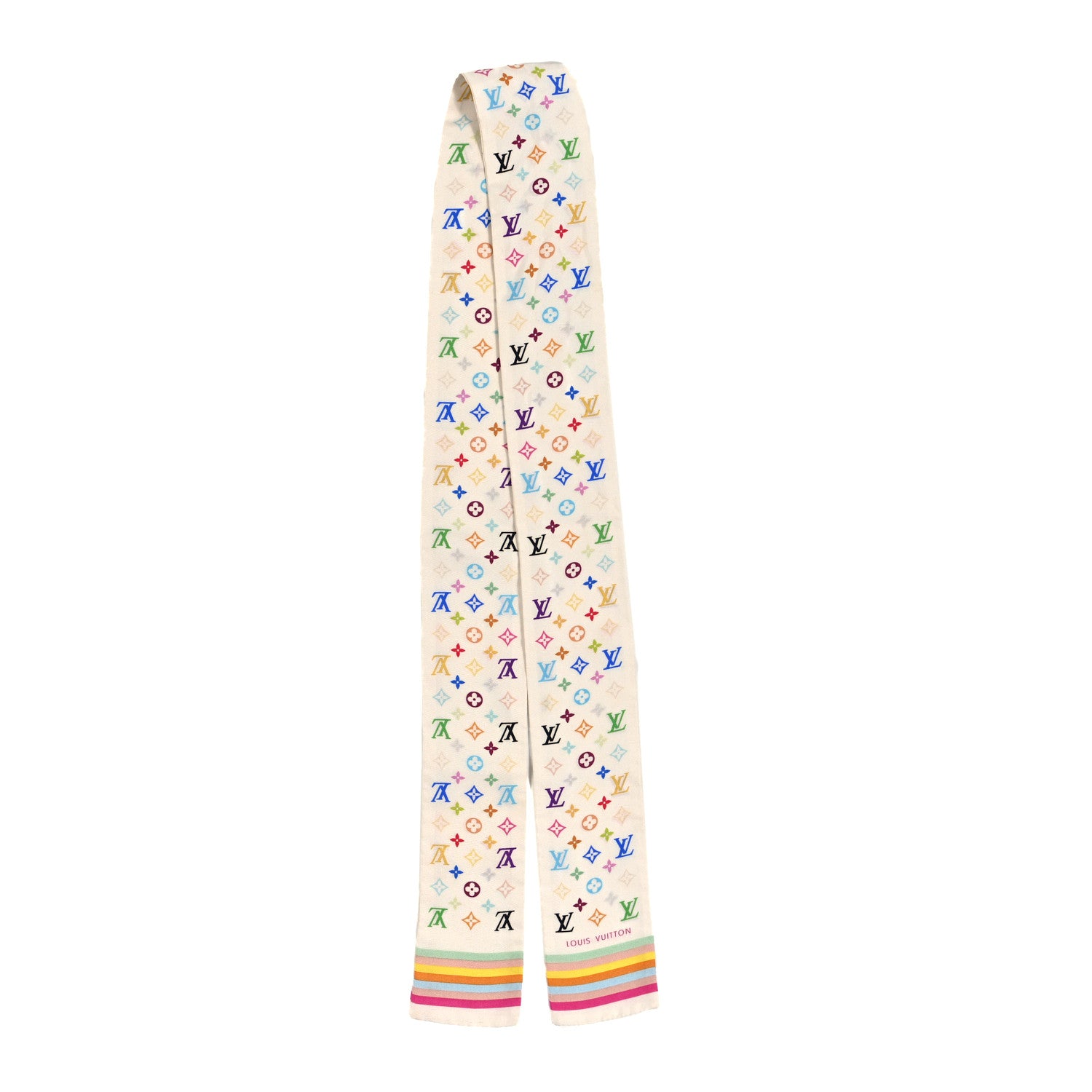 Louis Vuitton Silk Monogram Multicolor Bandeau White 2 of 4