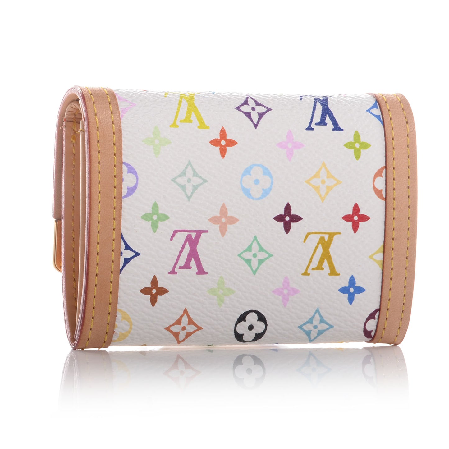 Monogram Multicolor Porte-Monnaie Plat Coin Purse White