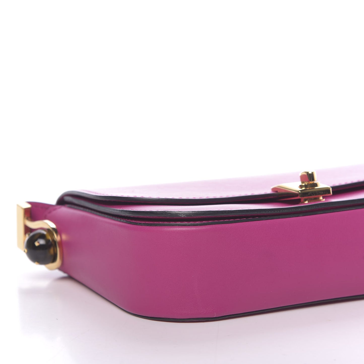 Vitello Turnlock Flap Shoulder Bag Deep Cyclamin