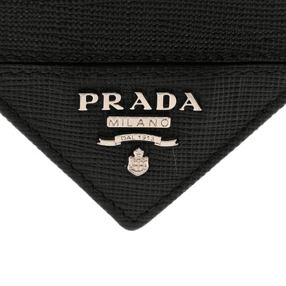 Prada Saffiano Money Clip Bi-Fold Wallet Black 7 of 7