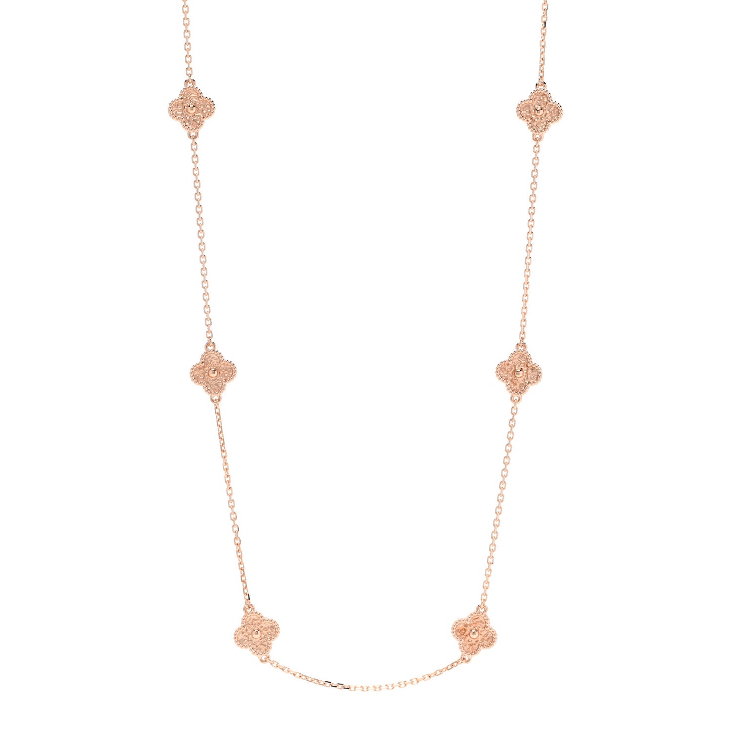 18K Rose Gold 16 Motifs Sweet Alhambra Necklace