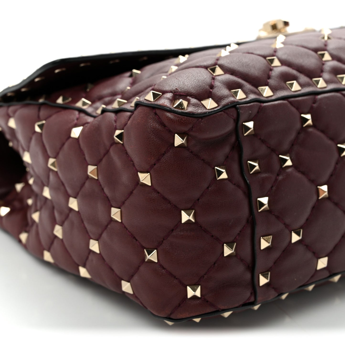 Nappa Large Rockstud Spike Shoulder Bag Rubin