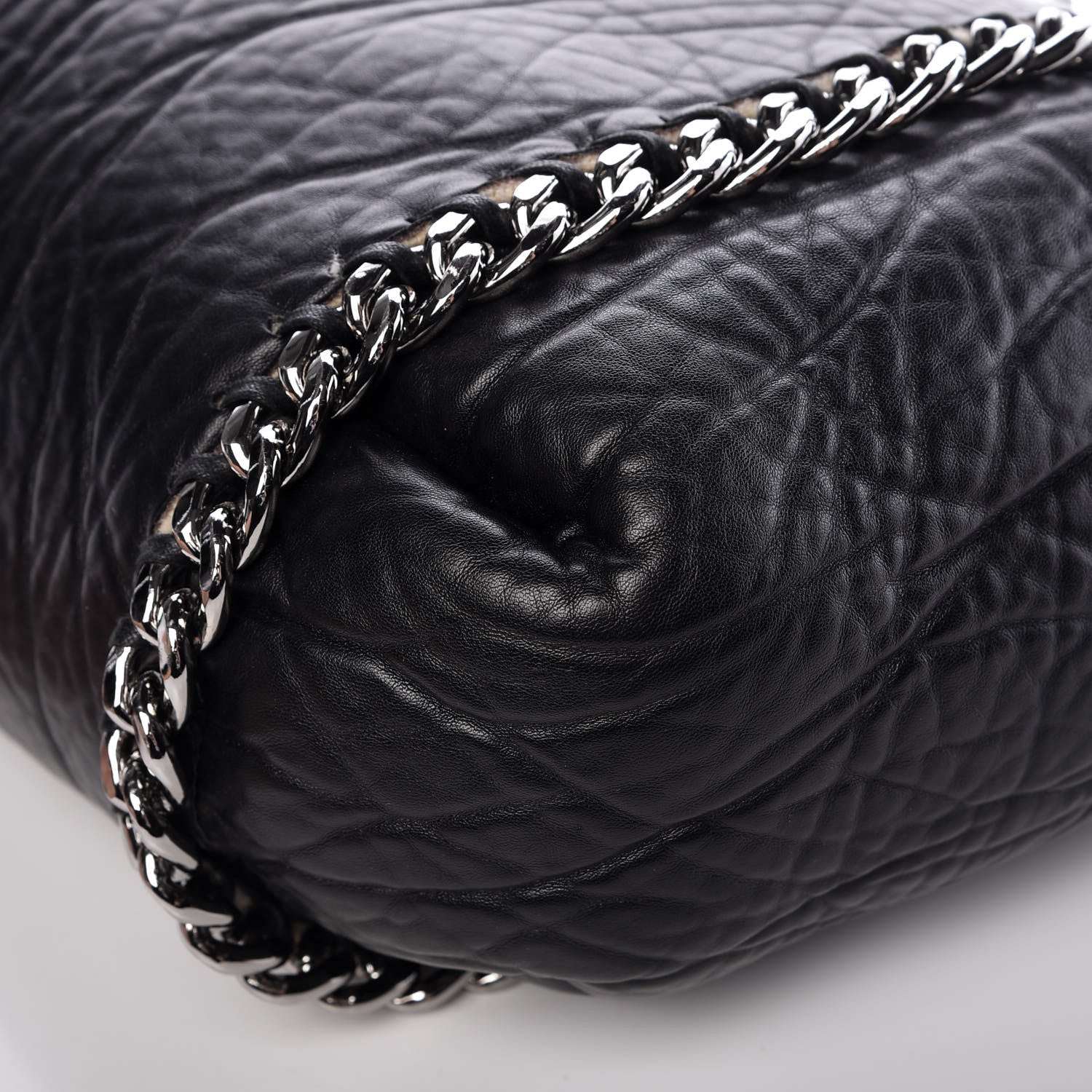 Stella McCartney Shaggy Deer Shearling Chain Falabella Tote Black 11 of 17