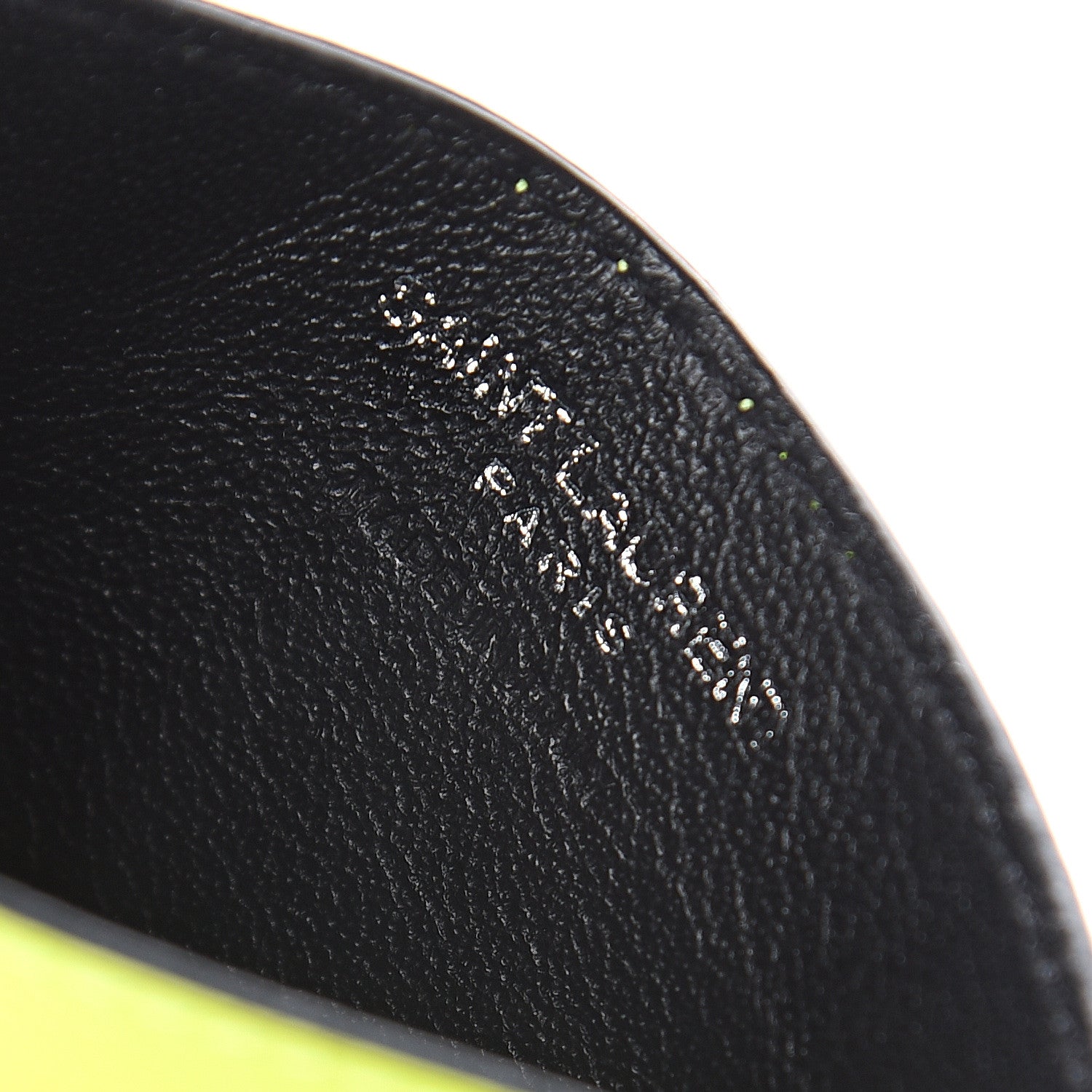 Saint Laurent Patent Grain De Poudre Matelasse Chevron Monogram Credit Card Case Neon Yellow 6 of 6