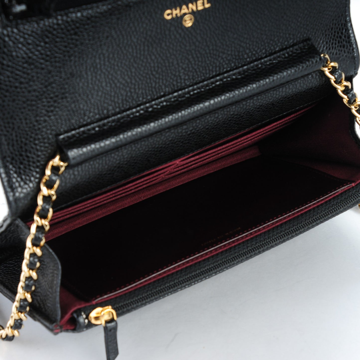 Caviar Quilted Wallet On Chain WOC Black