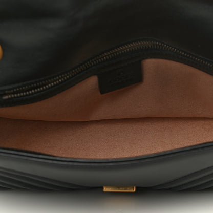 Gucci Calfskin Matelasse Small GG Marmont Shoulder Bag Black 6 of 12