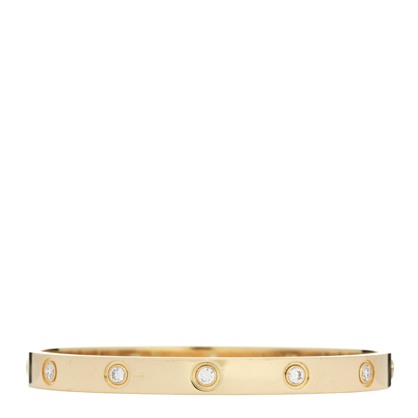 18K Yellow Gold 10 Diamond LOVE Bracelet 17