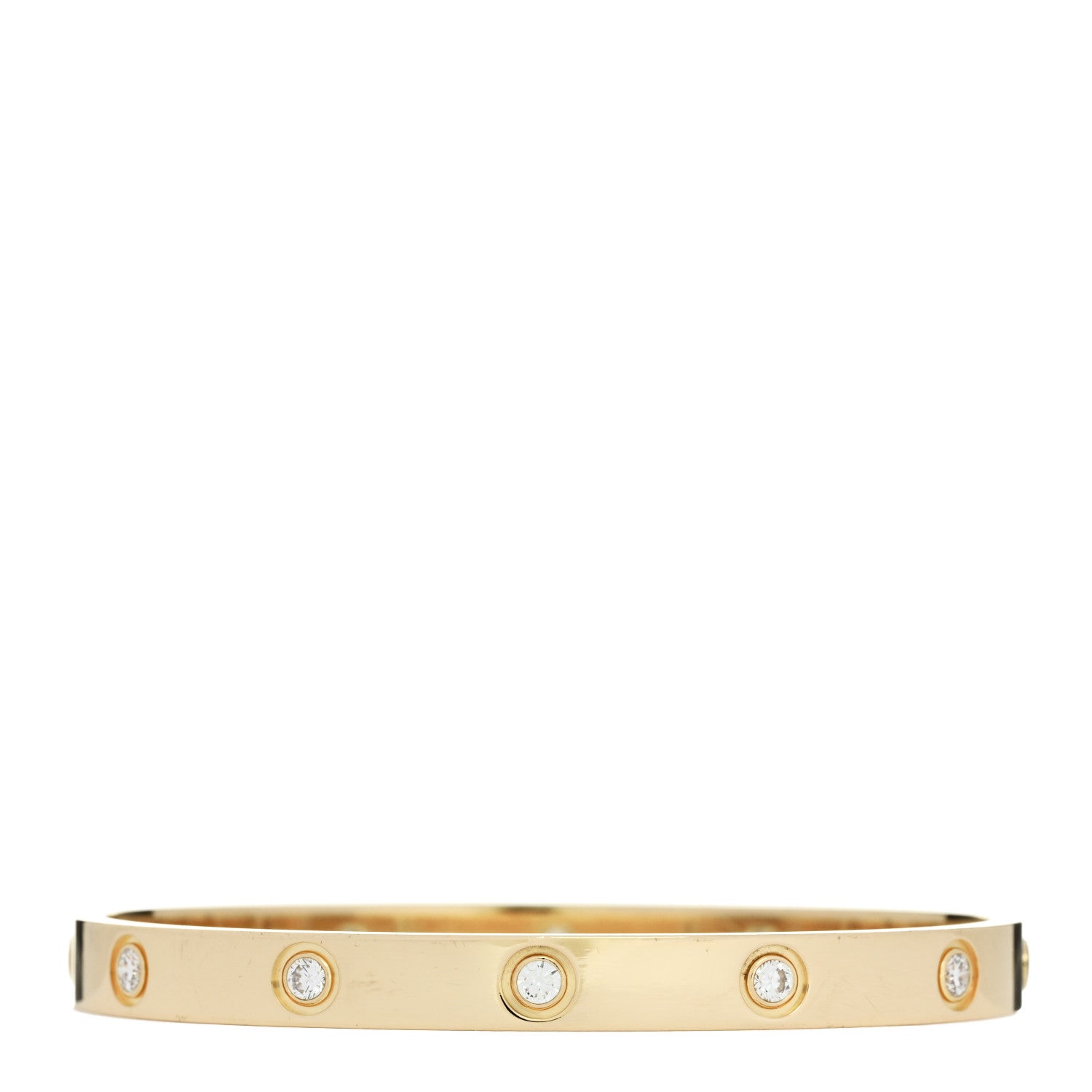 Cartier 18K Yellow Gold 10 Diamond LOVE Bracelet 17 1 of 8