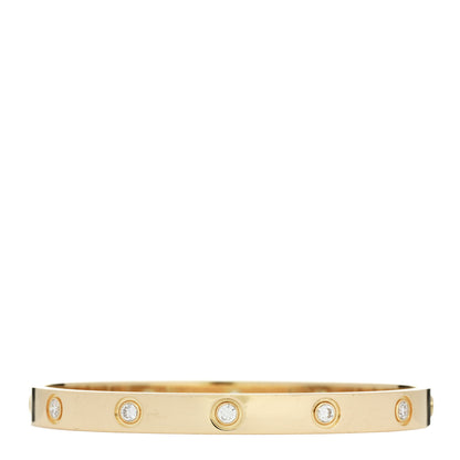Cartier 18K Yellow Gold 10 Diamond LOVE Bracelet 17 1 of 8