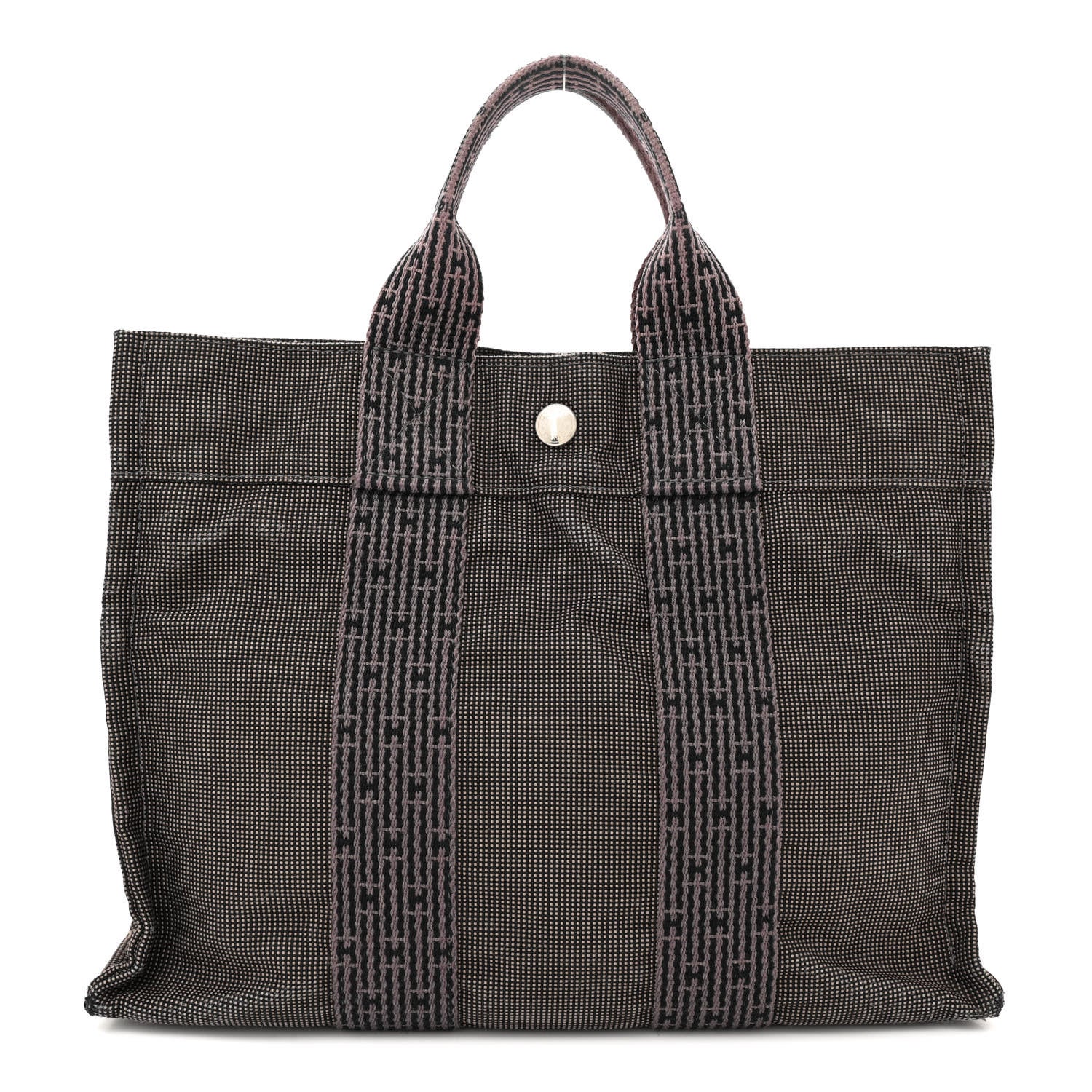Hermes Canvas Herline PM Tote Grey 1 of 12