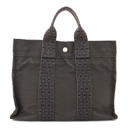 Hermes Canvas Herline PM Tote Grey 1 of 12