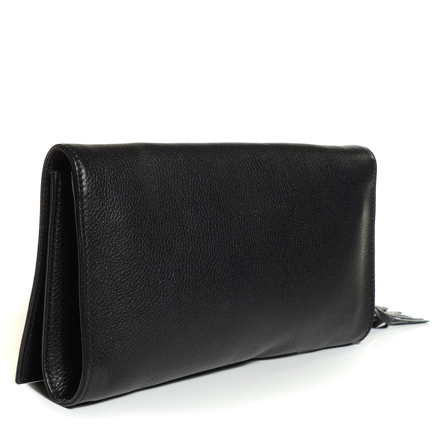 Pebbled Calfskin Medium Soho Clutch Black