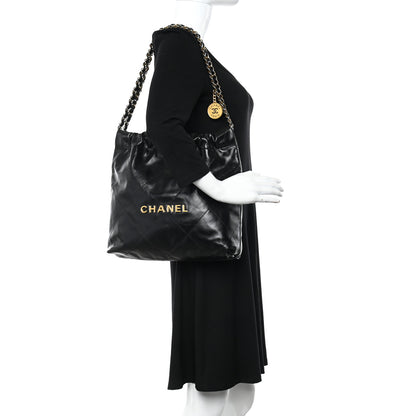 Chanel Shiny Calfskin Quilted Small Chanel 22 Black 2 of 11