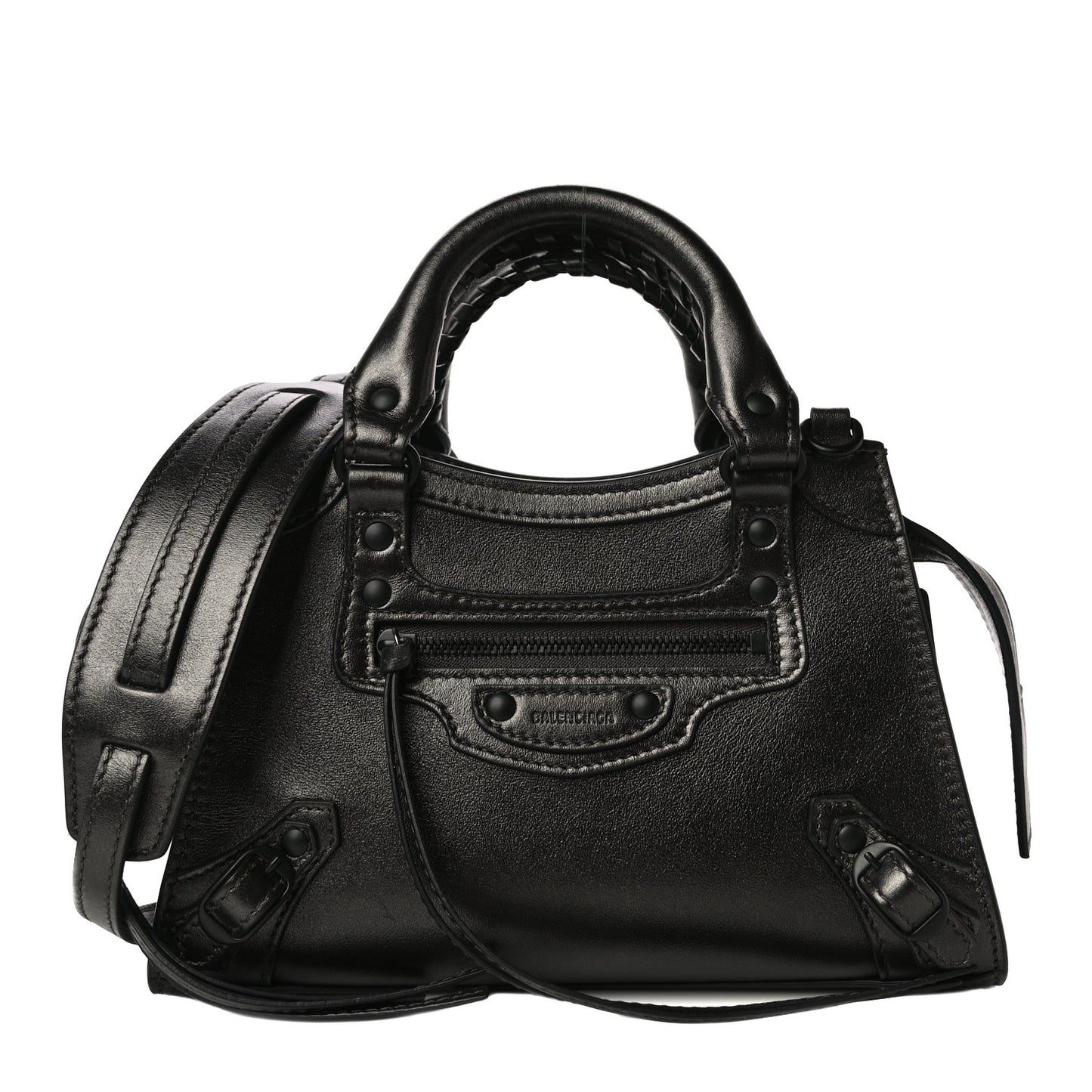 Smooth Calfskin Neo Classic Black Hardware Mini City Gunmetal