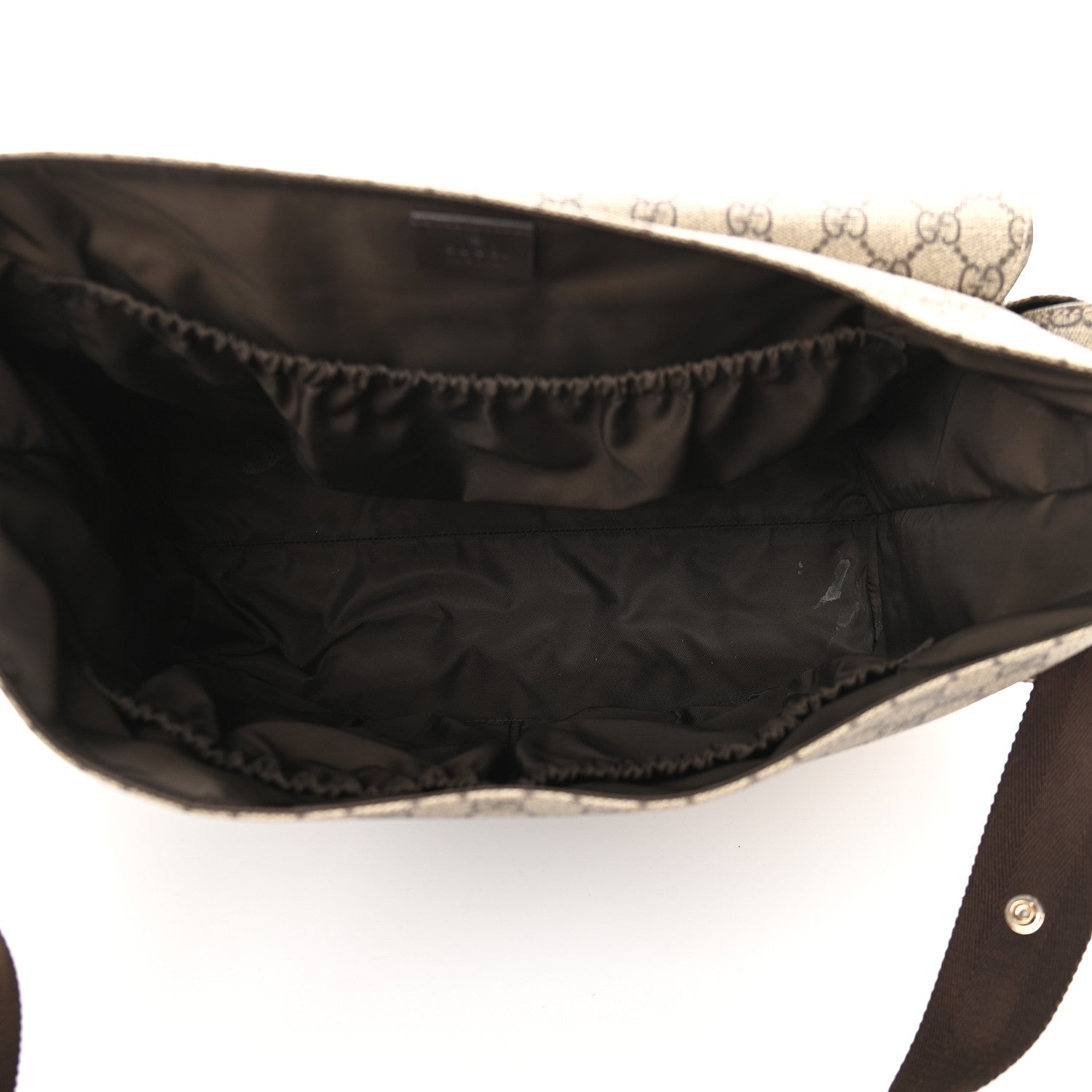 Gucci GG Plus Monogram Messenger Diaper Bag Dark Brown 7 of 9
