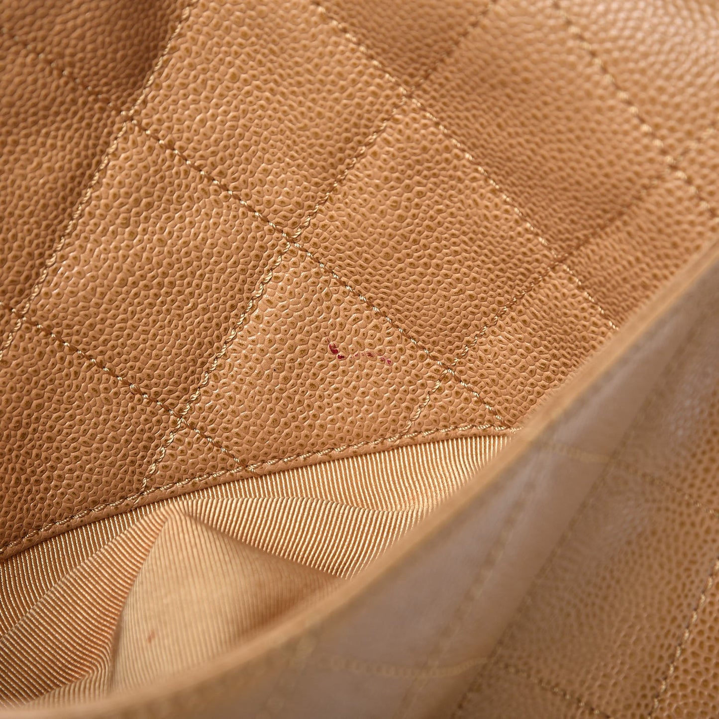 Caviar Quilted Medium Single Flap Beige