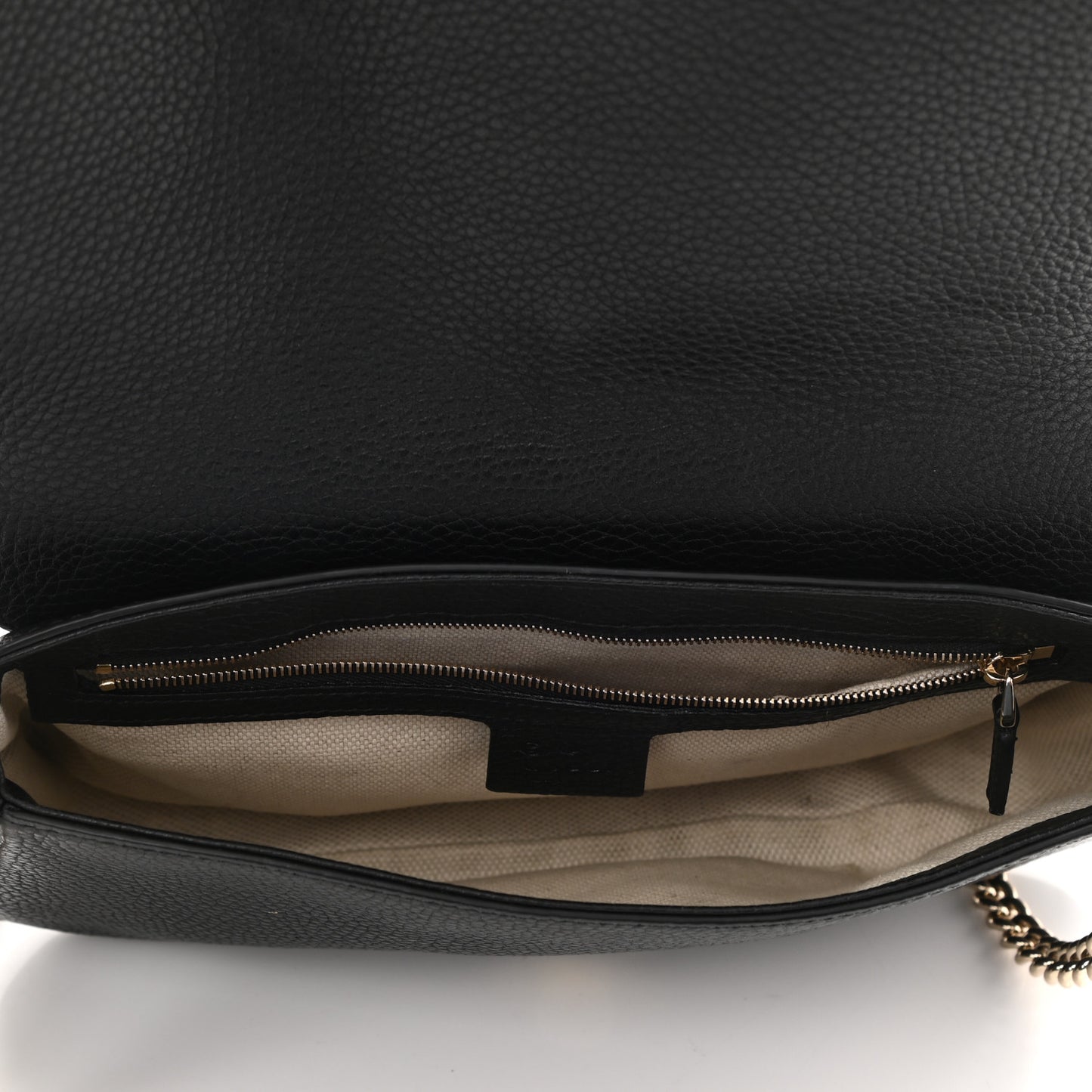 Pebbled Calfskin Medium Soho Flap Crossbody Black