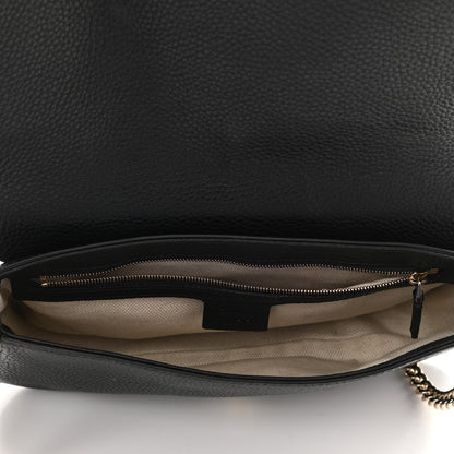 Gucci Pebbled Calfskin Medium Soho Flap Crossbody Black 5 of 11