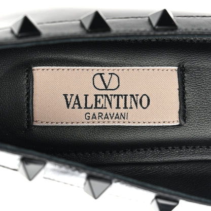 Valentino Garavani Patent Tonal Rockstud Bow Ballerina Flats 38 Black 7 of 9