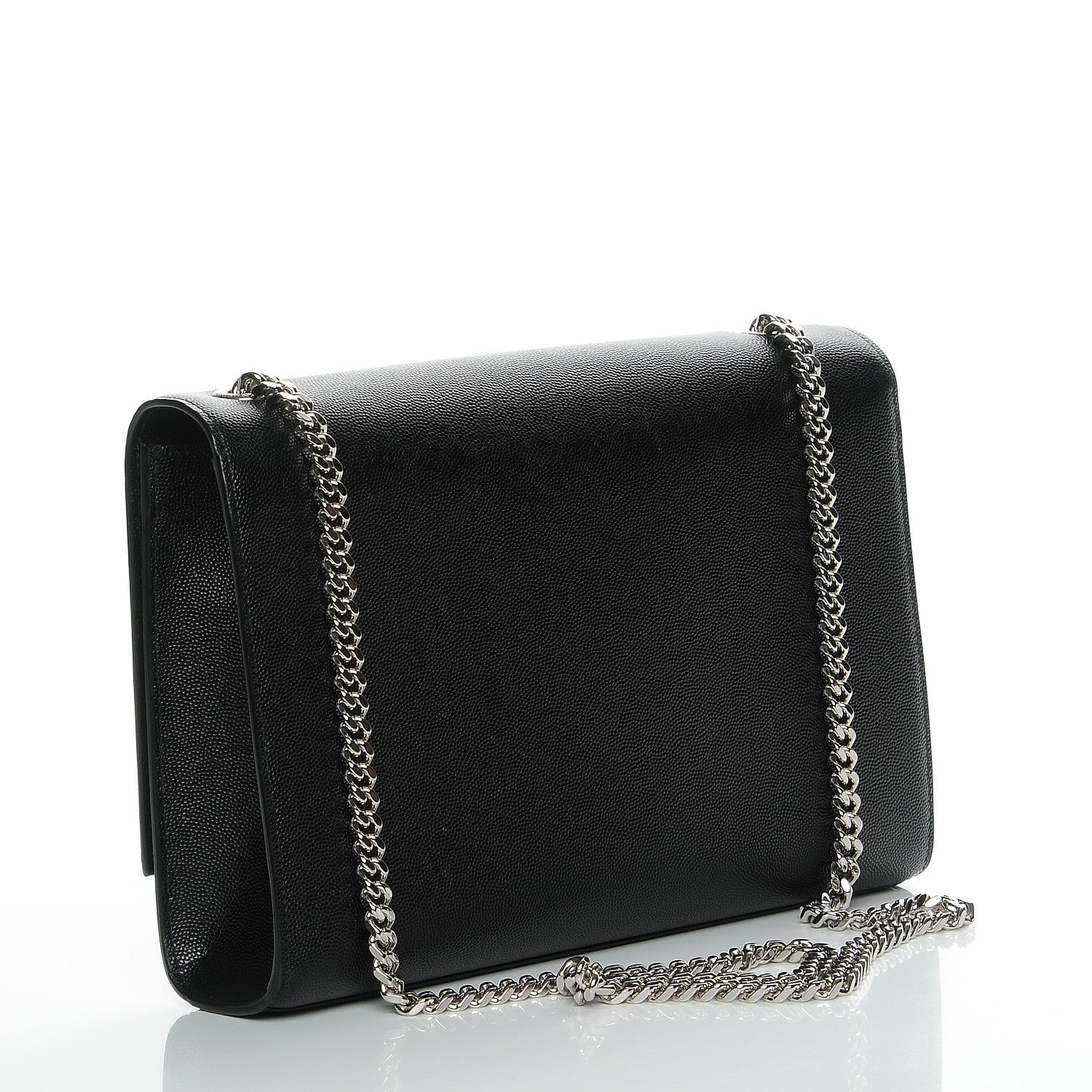 Saint Laurent Grain De Poudre Large Classic Monogram Kate Satchel Black 3 of 7