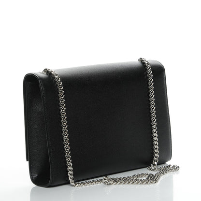 Saint Laurent Grain De Poudre Large Classic Monogram Kate Satchel Black 3 of 7