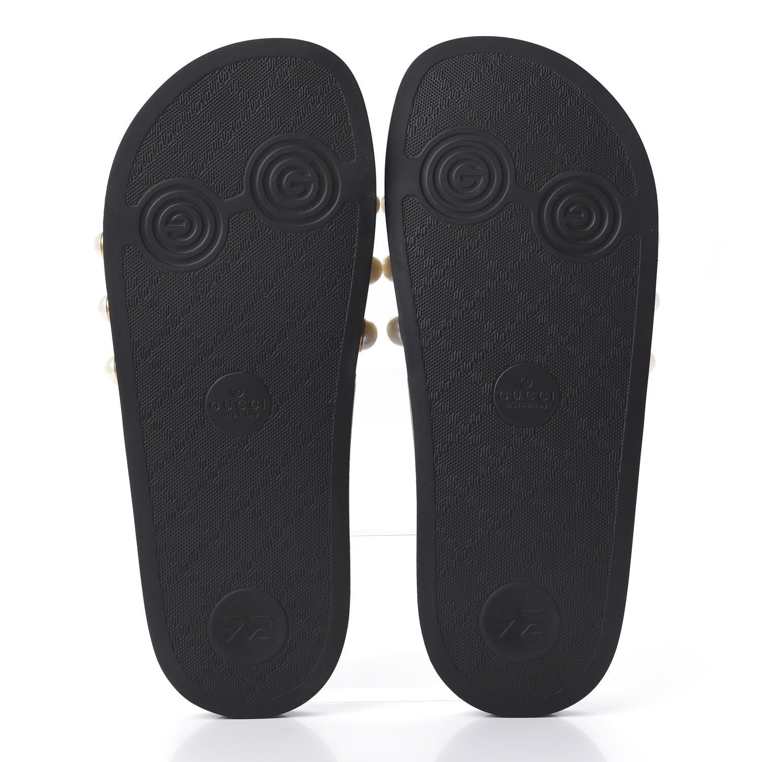 Gucci GG Supreme Monogram Pearls Slide Sandals 37 Beige 6 of 9