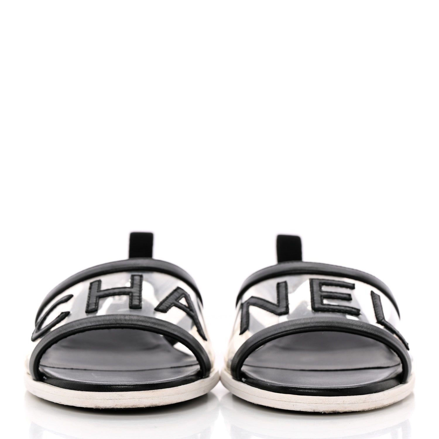 Chanel PVC Lambskin Logo Mules 37 Black 2 of 18