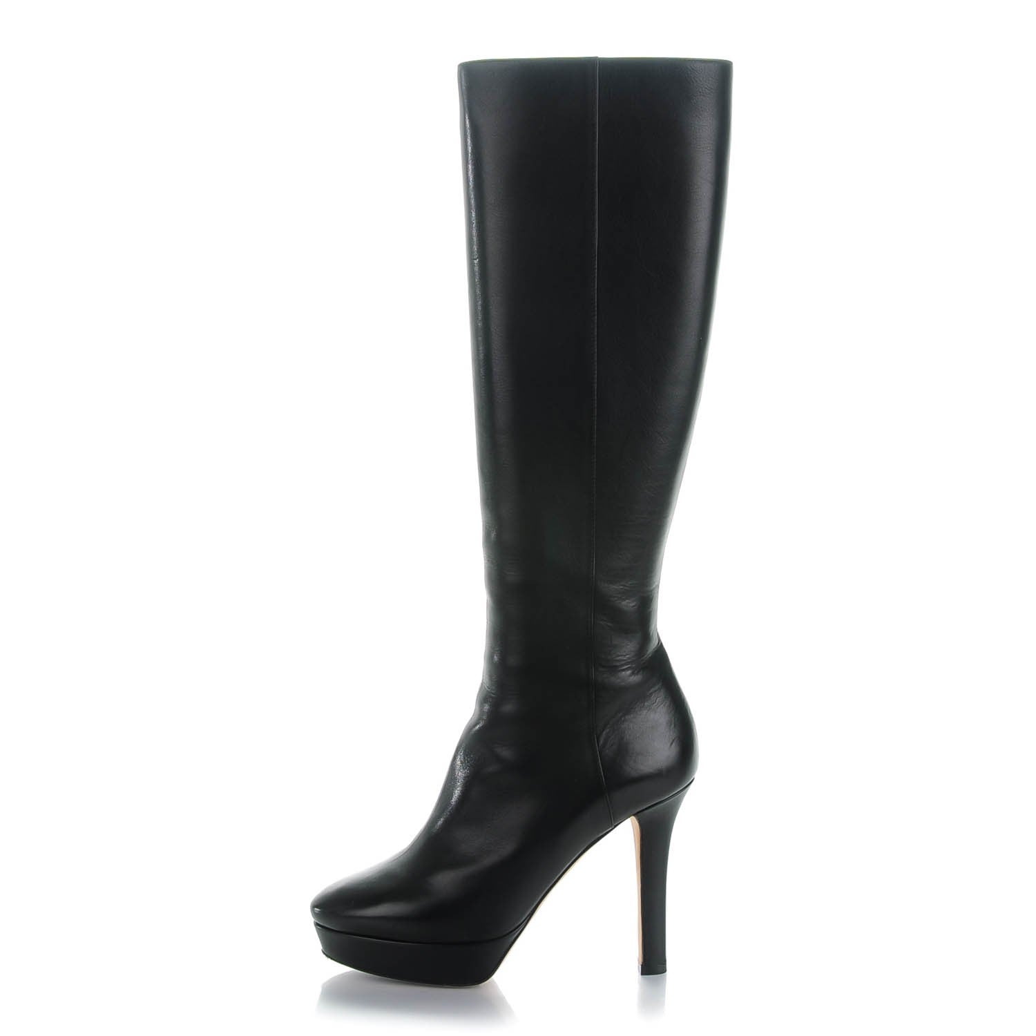 Jimmy Choo Nappa Major Knee High Platform Boots 36 Black 1 of 7