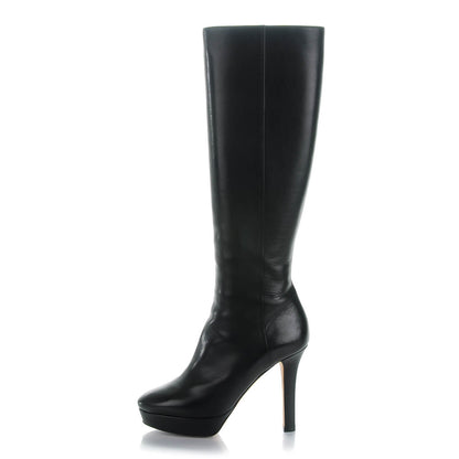 Jimmy Choo Nappa Major Knee High Platform Boots 36 Black 1 of 7