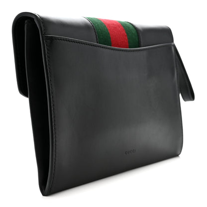 Gucci Calfskin Small Sylvie Wristlet Clutch Black 3 of 14