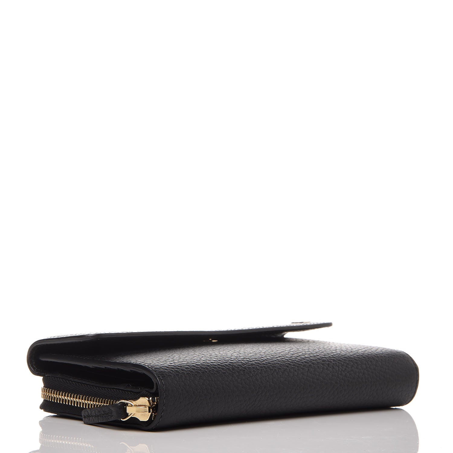 Gucci Dollar Calfskin Interlocking G Continental Wallet Black 4 of 9