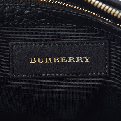 Burberry Signature Grain Calfskin Check Embossed Small Chichester Crossbody Clutch Bag Black 6 of 9