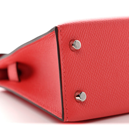 Hermes Epsom Verso Mini Kelly Sellier 20 Rose Jaipur Rouge Vif 23 of 31