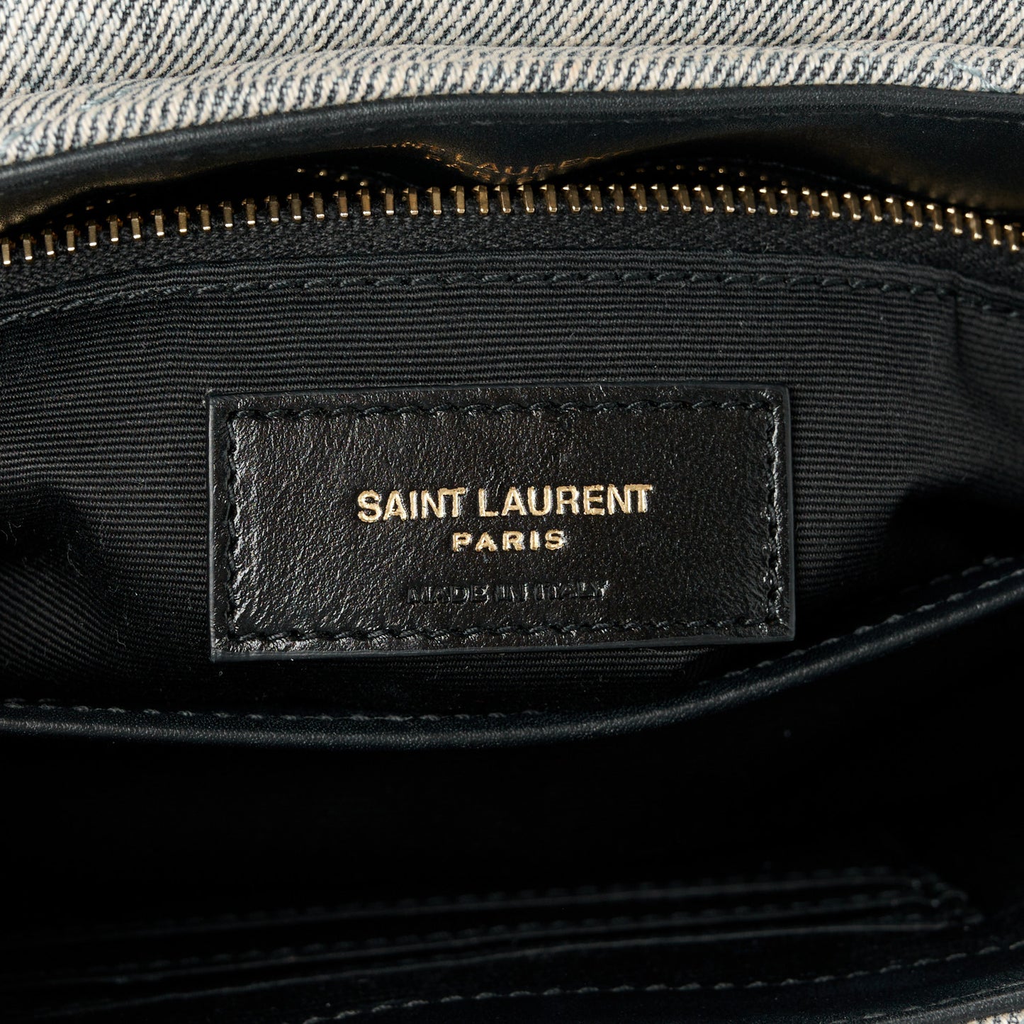 Denim Y Quilted Monogram Toy Loulou Crossbody Bag Grey