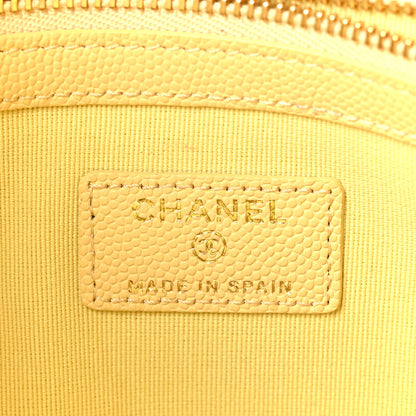 Chanel Caviar Quilted Medium Cosmetic Case Yellow 7 of 7