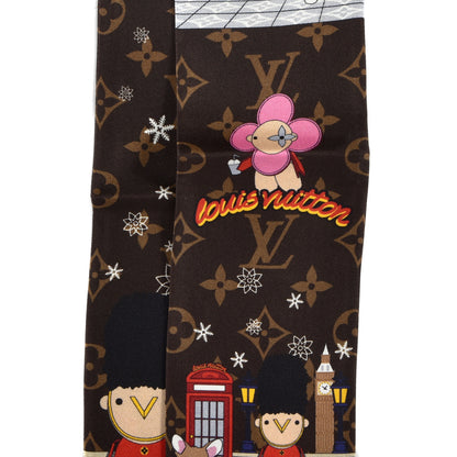 Louis Vuitton Silk Monogram 2021 London Christmas Animation Bandeau Marron 6 of 8