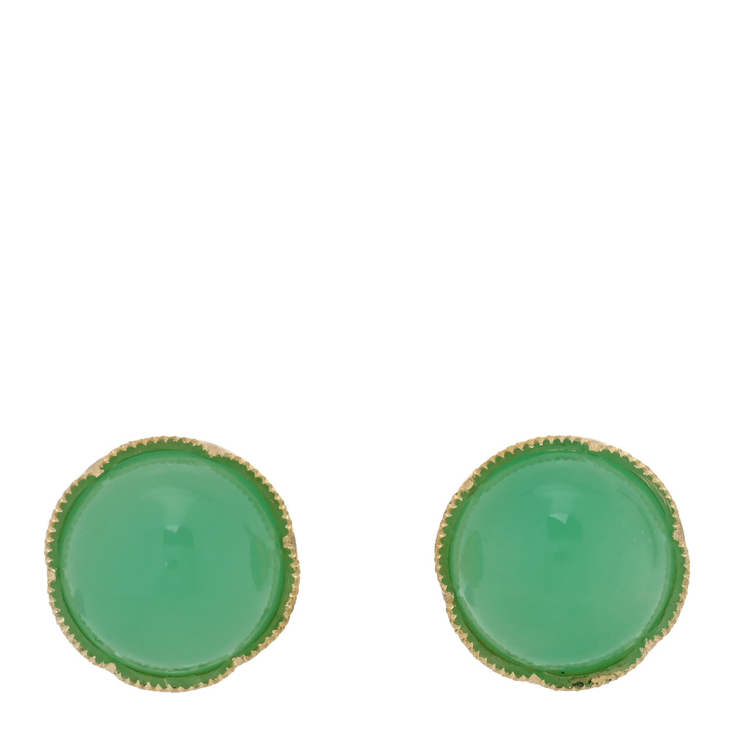 Irene Neuwirth 18K Yellow Gold Chrysoprase Classic Stud Earrings 1 of 4