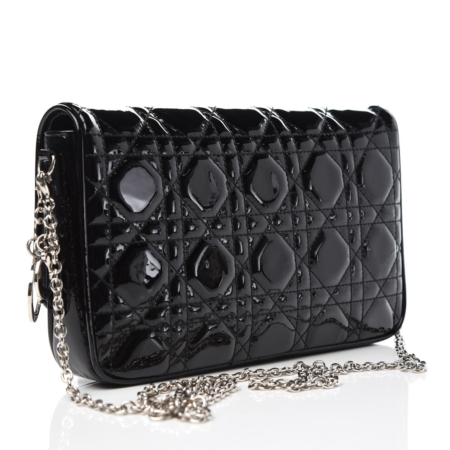 Patent Cannage Wallet on Chain Pouch Black