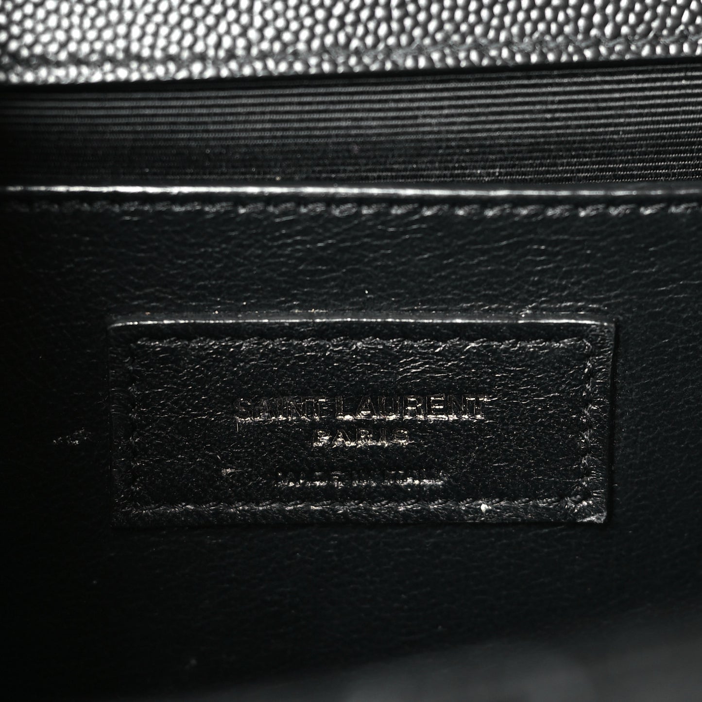 Grain De Poudre Textured Mixed Matelasse Triquilt Medium Monogram Monochrome Satchel Black