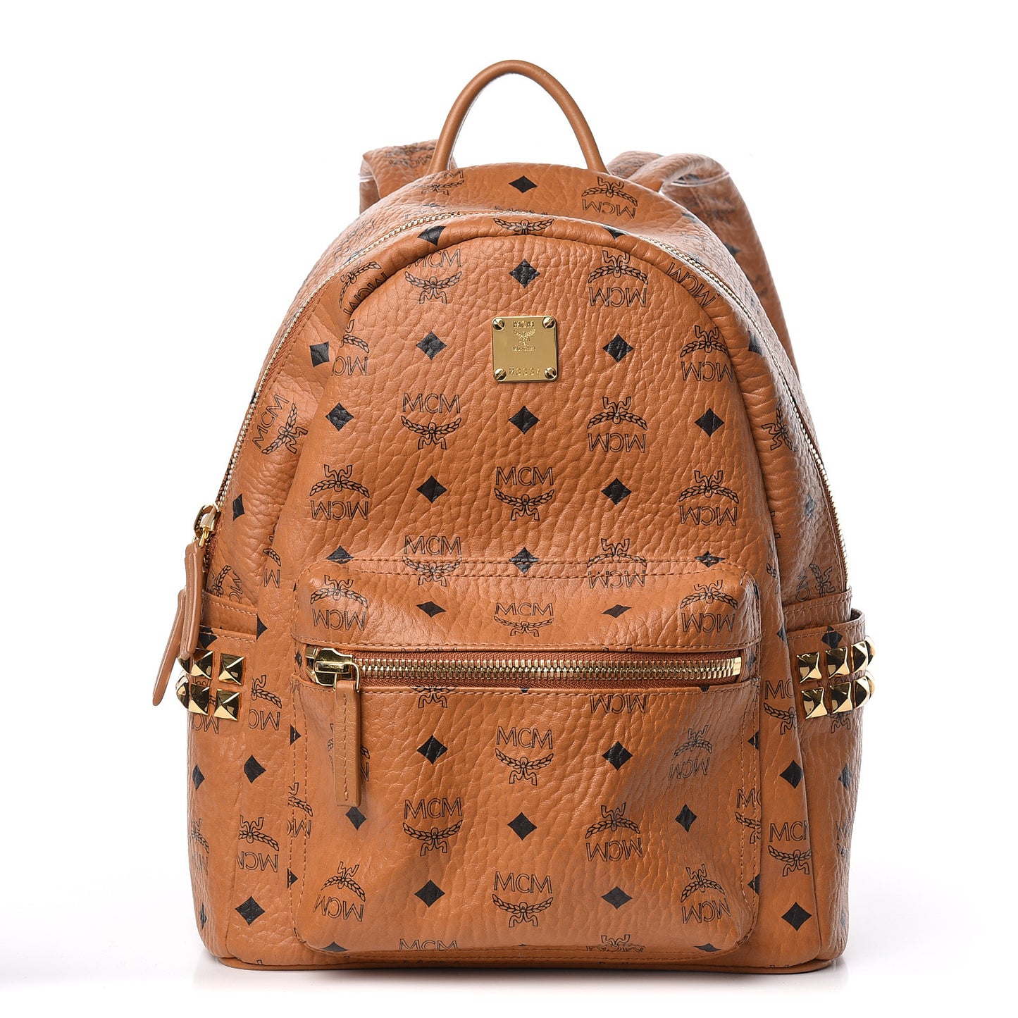 Visetos Small Side Stud Stark Backpack Cognac
