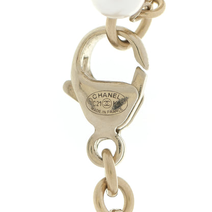 Chanel Pearl Crystal CC Pendant Necklace Gold 6 of 6