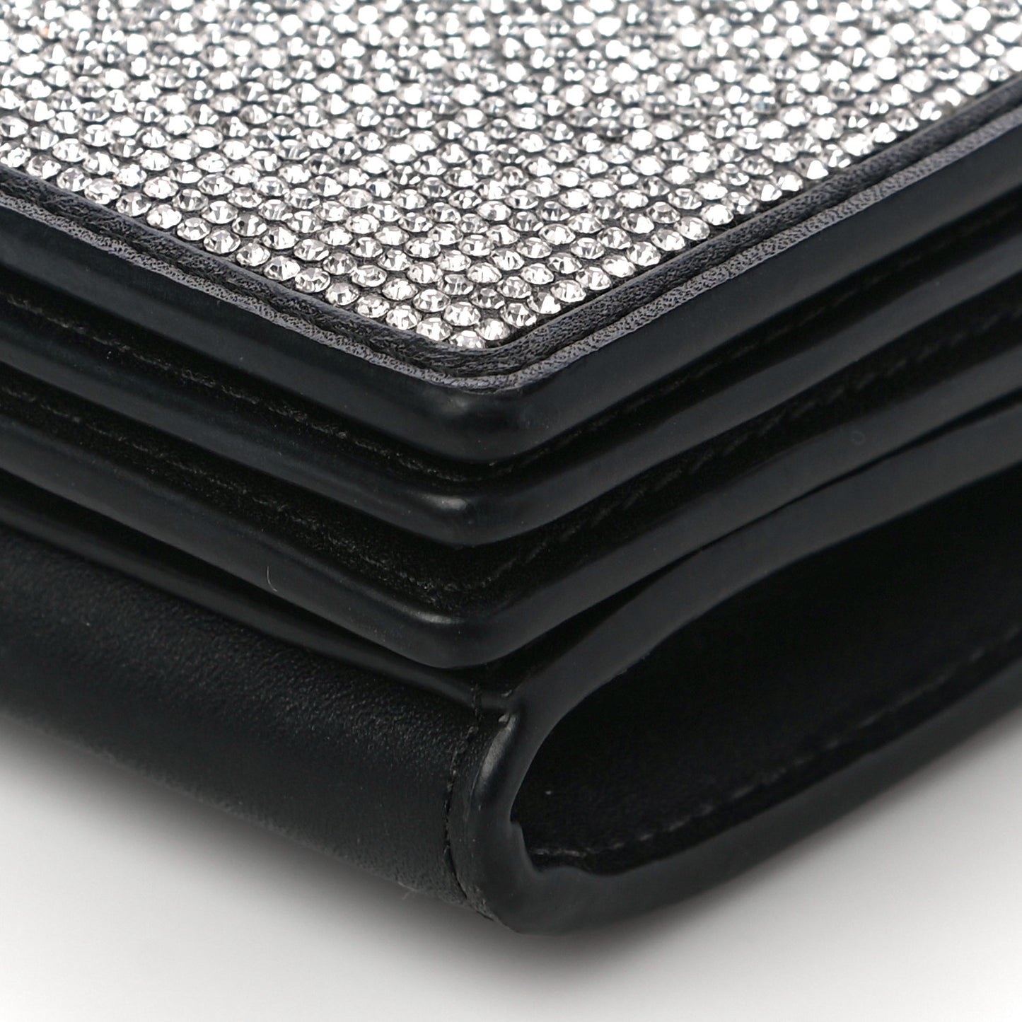 Rhinestone Mesh Attica Crossbody Bag Black