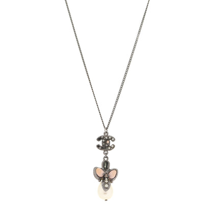 Chanel Ruthenium Pearl CC Drop Necklace 1 of 6