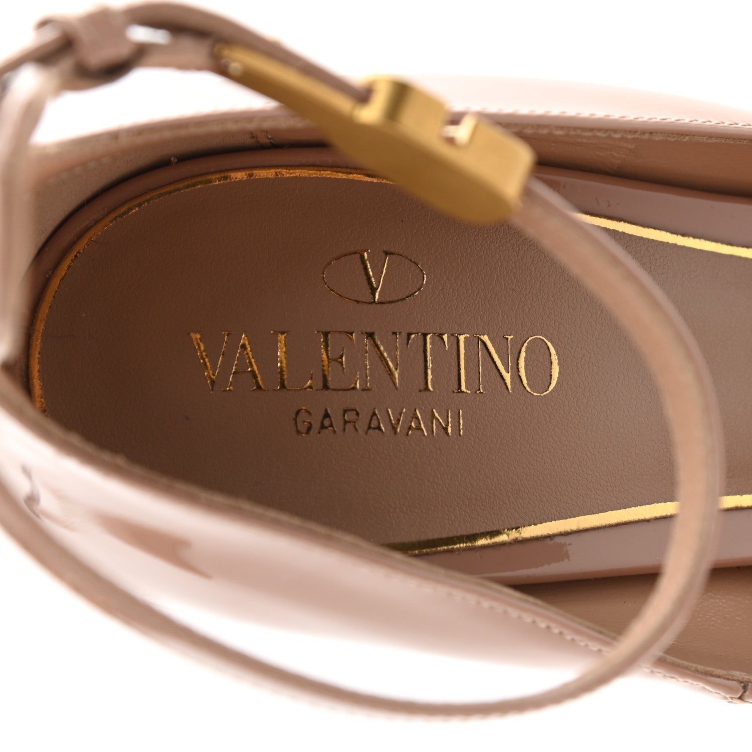 Valentino Garavani Patent Tan-Go 55/155mm Platform Pumps 38.5 Rose Cannelle 7 of 7