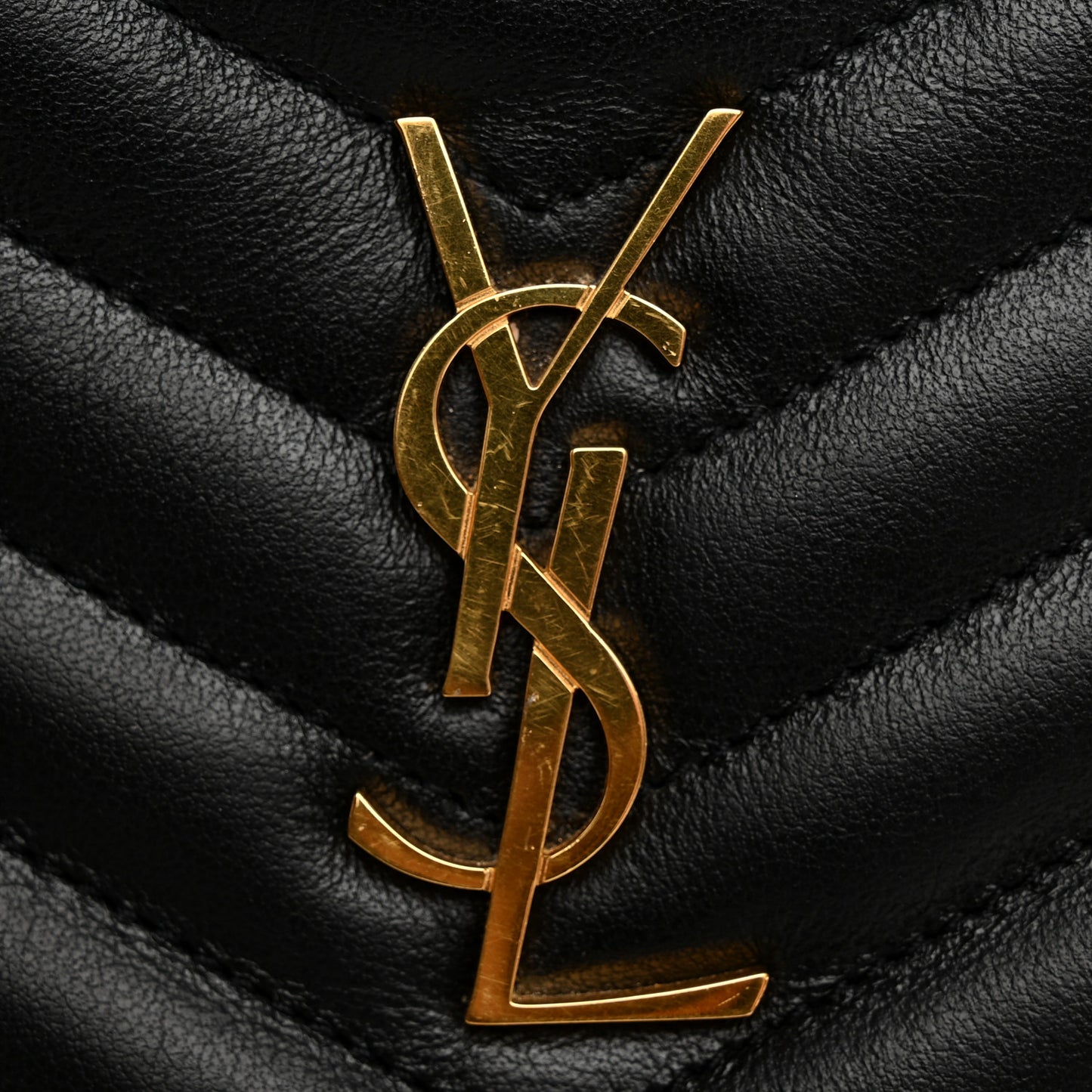 Calfskin Matelasse Chevron Monogram A5 Wristlet Black